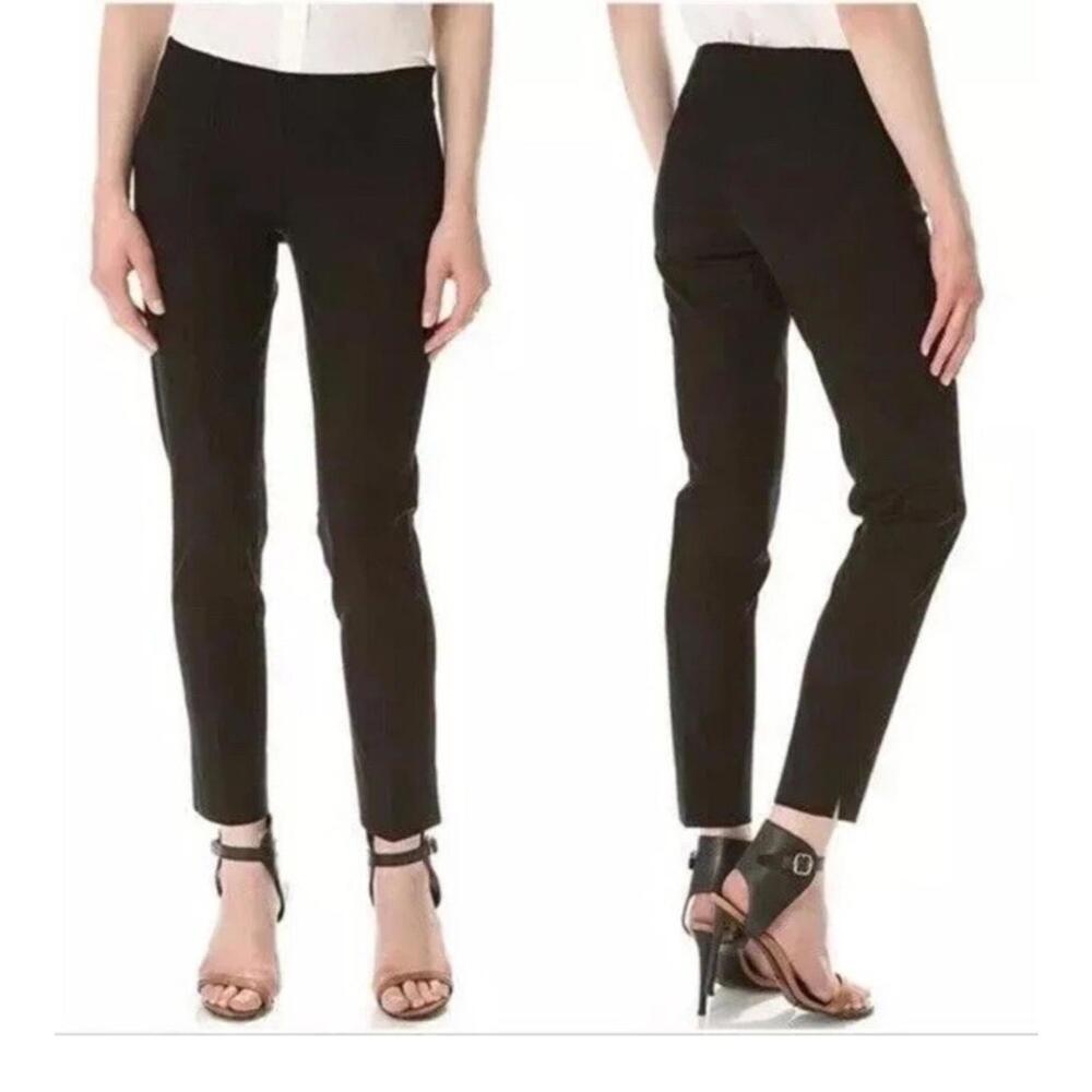 NWT Theory 8 Black Belisa Bistretch Skinny PantsSide Zip Wool Blend USA $255